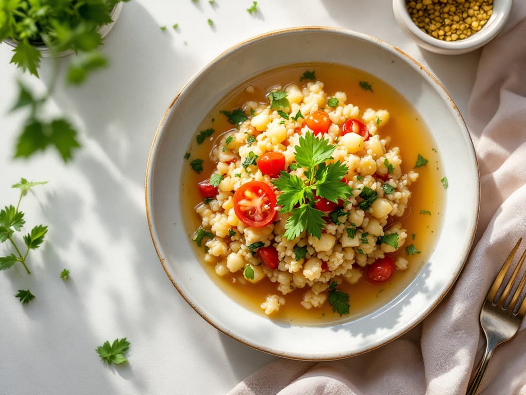 Bulgur-Salat mit frischem Gemüse und Kräutern
