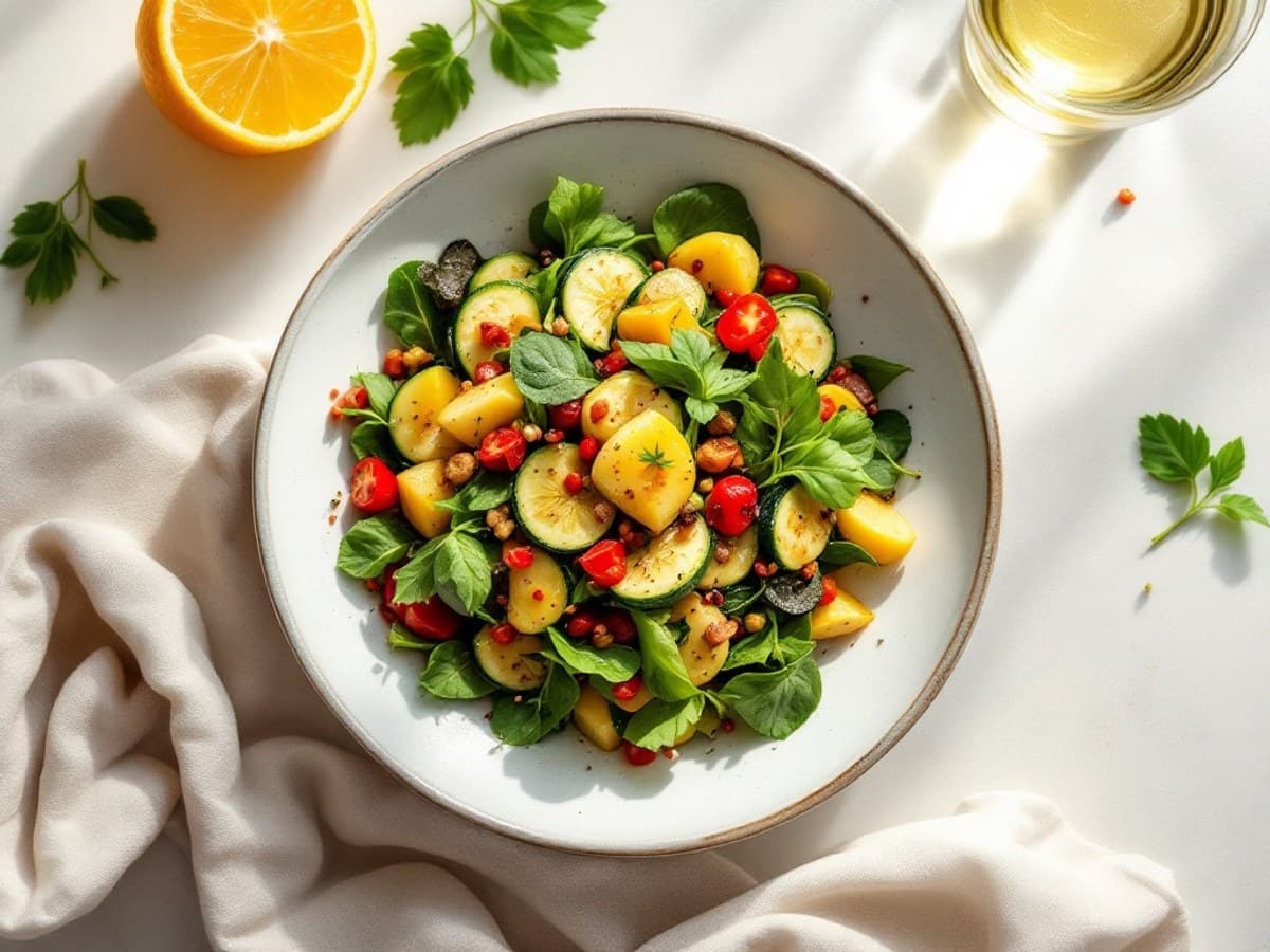 Dinkelsalat mit Ofengemüse, kleine Portion