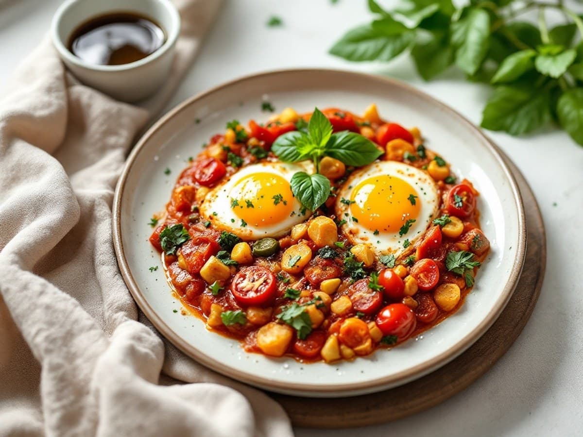 Milde Gemüse-Shakshuka, kleine Portion