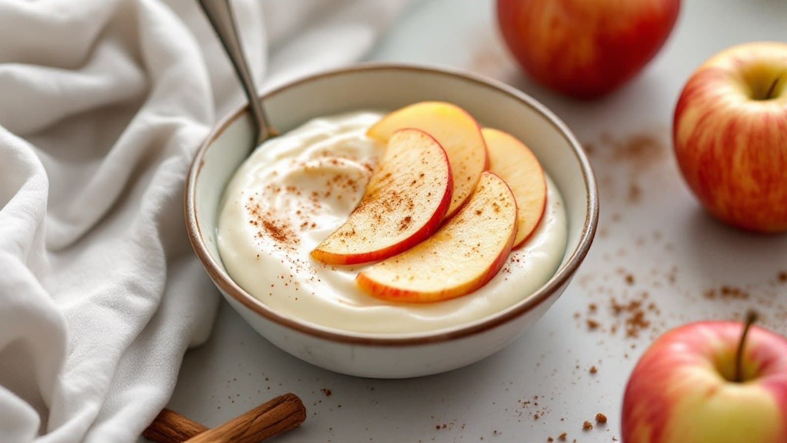 Magerquark mit Apfel und Zimt