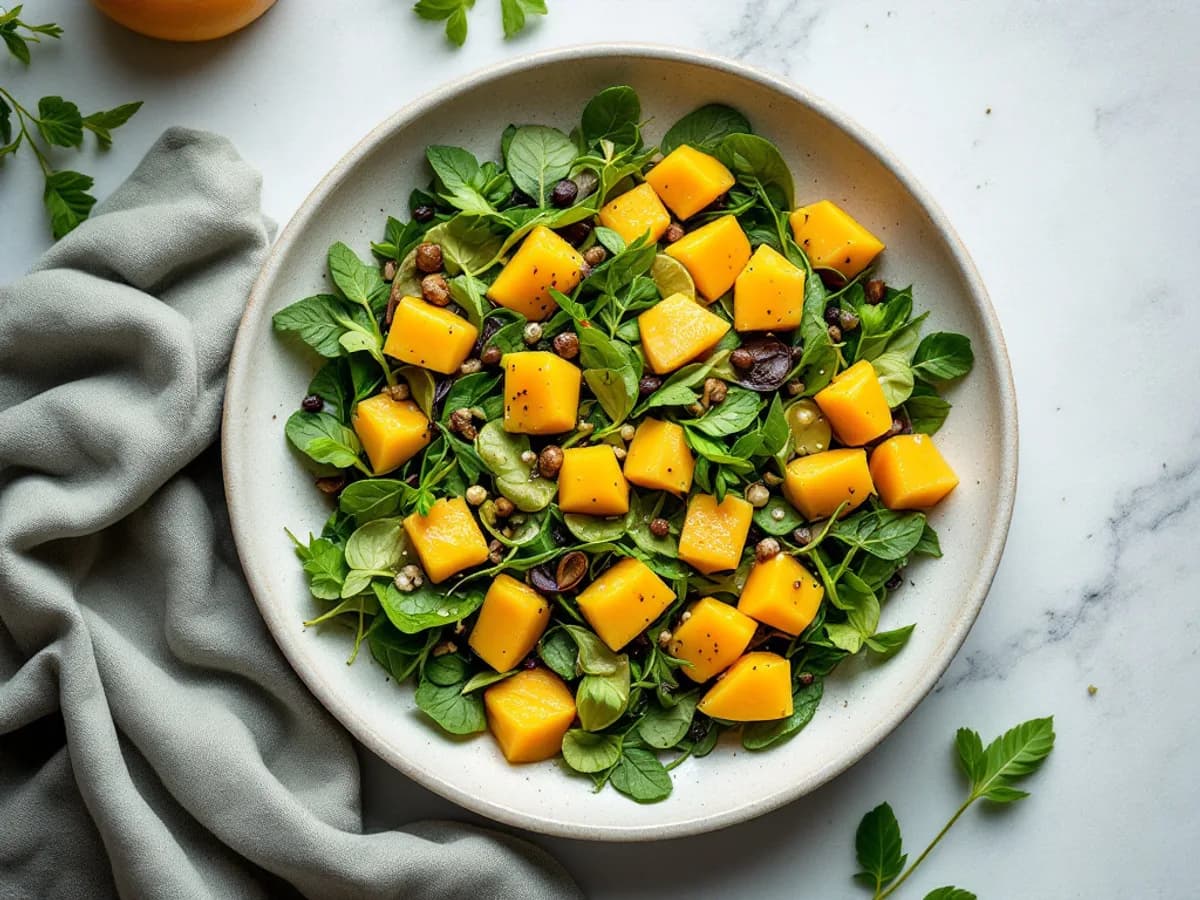 Mango-Kräutersalat mit Ingwer-Vinaigrette