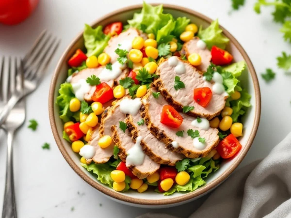 Putenbrust-Mais-Salat, kleine Portion