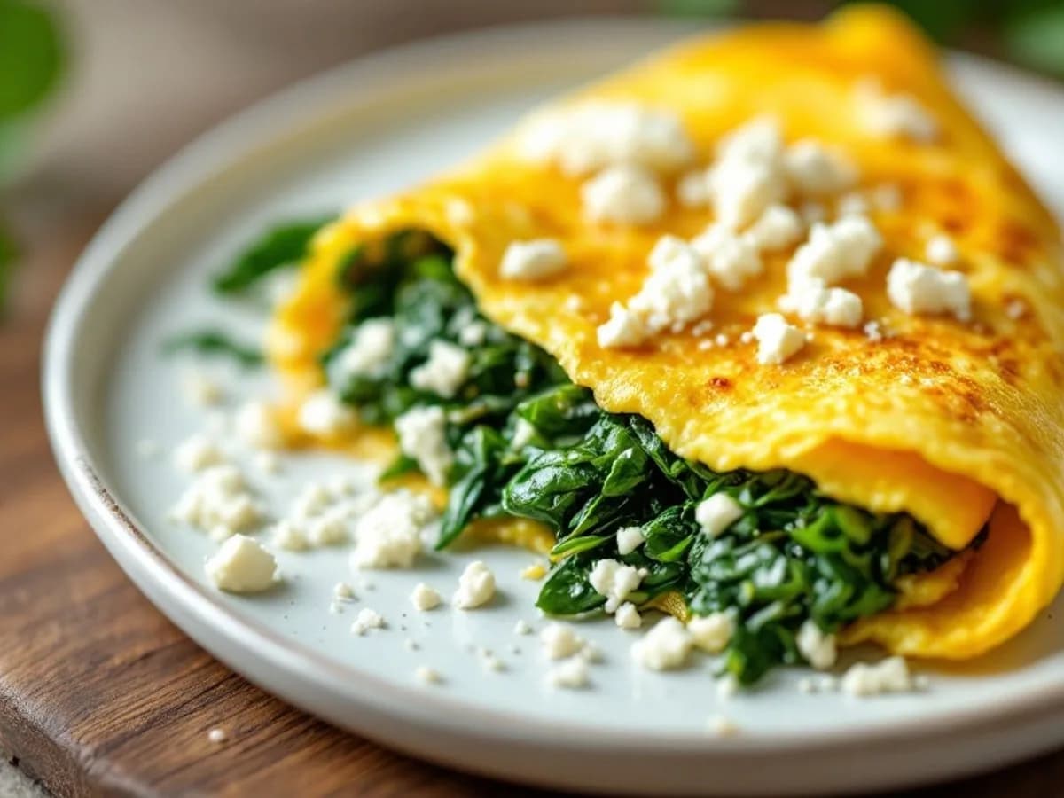 Spinat-Feta-Omelette, kleine Portion